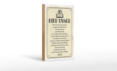 Produktbild von Holzschild 12x18 cm Bier Unser Gebet Dekoration