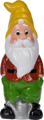 Produktbild von Gartenzwerg 30 cm aus Keramik Zwerk Wichtel Gartendeko mit gelber Mütze