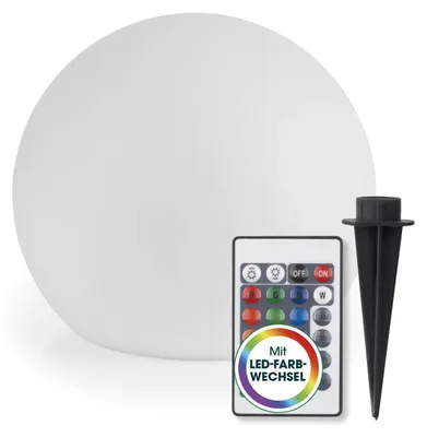 Obrázok produktu pre Solárne svietidlo EASYmaxx, 3,2 V, biela, guľatá, s funkciou zmeny farieb, s diaľkovým ovládaním, priemer 20 cm
