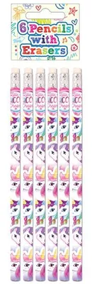 Produktbild von 6 Einhorn Bleistifte mit Radiergummi