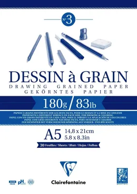 Immagine prodotto di Clairefontaine 96626C Blocco di carta da disegno Clairefontaine "à Grain", DIN A5