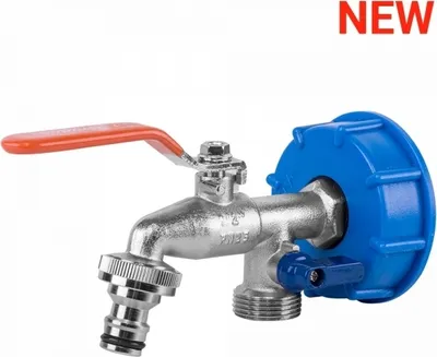 Obrázek produktu pro Redukce IBC nádrže se zahradním kohoutem a dvěma 3/4" výstupy