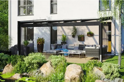 Produktbild von Terrassenüberdachung SKAN HOLZ Novara 557 x 309 cm anthrazit