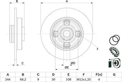 Immagine prodotto di Disco freno BOSCH 0 986 479 F74