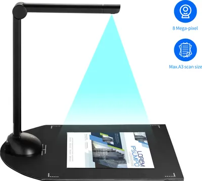 Obrázok produktu pre Skener na knihy dokumentov 8 megapixelov HD s vysokým rozlíšením a veľkosťou skenovania A3 s USB portom LED svetlo Funkcia OCR kompatibilná so systémom Windows pre učebňu Kancelária Knižnica Banka Zasadnutie