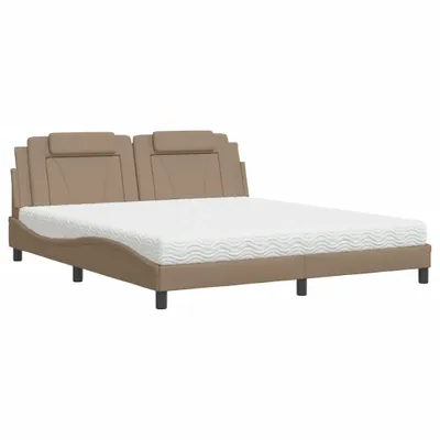 Produktbild von Bett "Viana" mit Matratze Cappuccino-Braun 180x200 cm Kunstleder