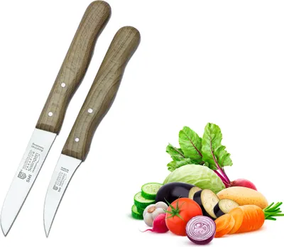 Produktbild von SMI Schälmesser set Solingen rostfrei Gemüsemesser Buchenholz Küchenmeser