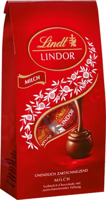 Lindt Lindor Milch mit zartschmelzender Füllung Packung 100g