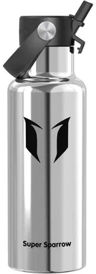 Produktbild von Trinkflasche Edelstahl Thermobecher 500 ml FlipFlow mit Strohhalm BPA-Frei für Sport Outdoor