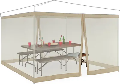 Produktbild von relaxdays moskitiera do pawilonu 3x3m beżowa