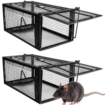 Image de Piège à souris vivant, lot de 2 – Sûr pour les animaux domestiques et efficace