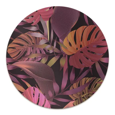Produktbild von Rundmatte - Stuhlunterlage Bürostuhlunterlage - Rund Ø 100 cm - Bodenmatte - Fußmatte - Violetter Dschungel