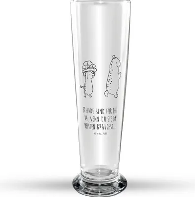 Produktbild von Mr. & Mrs. Panda Trinkglas Schildkröte Maus - Transparent - Geschenk, Glasbierglas, Bier Glas, Bierglas, Bierbecher, Glasbecher, Freunde, Beste Freundin