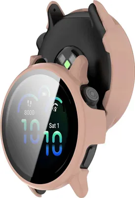 Produktbild von Schutzhülle mit Glas für Garmin Vivoactive 6, Bizon Case Watch Adamo, Rosa