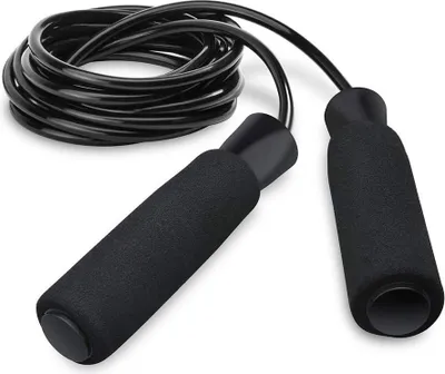 Produktbild von Springseil Premium Speed Jump Rope Sport Seilspringen Verstellbare Stahlseil mit Profi Kugellager & Hautfreundlichen Griff - Fitness, Boxen, Training, Abnehmen für Kinder und Erwachsene，Schwarz