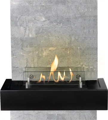 Immagine prodotto di Caminetto da parete etanolo Xaralyn - Quero BS - pietra naturale grigia - riscaldamento a 2 kW - cornice per caminetto da parete con caminetto da incasso - cornice per caminetto - caminetto decorativo