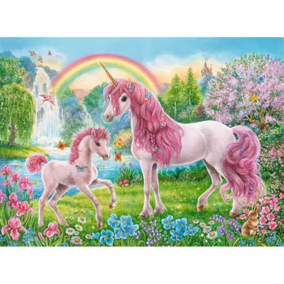 Productafbeelding van Kinderpuzzel, 4 stuks, elk met 100 stukjes - Magische eenhoorns