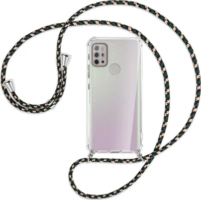 Produktbild von Handykette Backcover-Schutzhülle mit Band (Metall silberfarben) für Motorola Moto G10 (Power), G20, G30 - camouflage