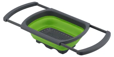 Obrázek produktu pro Skládací odkapávací koš, výsuvný koš na mytí ovoce a zeleniny pro domácí použití v kuchyni, zelený