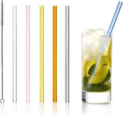 Image de Stölzle Lausitz Set 6 Stück Glasstrohalme 200 mm Mix 441 00 77 S001 | EAN 4012632265807