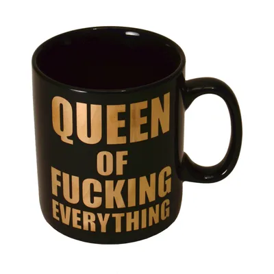 Image de Queen of Fucking Everything Tasse à café XXL avec écriture dorée