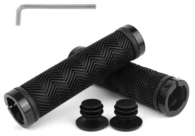 Image de Poignées de vélo, poignées de guidon, ergonomiques, antidérapantes, en caoutchouc, à double fixation, 22 mm, compatibles VTT, BMX, vélos électriques, trottinettes