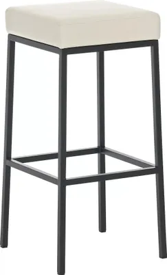 Zdjęcie produktu dla In And OutdoorMatch Stołek barowy Emmitt - Wysokość siedziska 80 cm - Bez oparcia - Zestaw 1 - Ergonomiczny - Stołki barowe do kuchni lub stołówki - Kwadratowy - Kremowy/czarny
