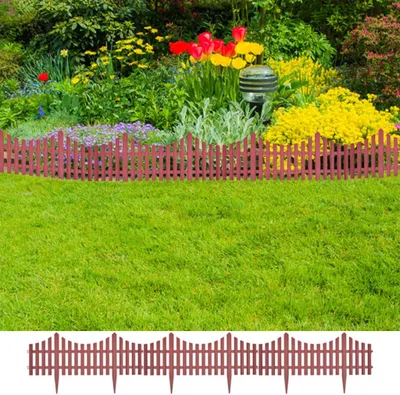 Produktbild von The Living Store Rasenkanten 17 Stk. Braun 10 m PP