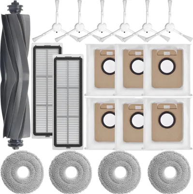 Produktbild von Zubehörset für Dreame L10s Ultra/L10 Ultra/L10 Prime Roboter Saugroboter, 1 Hauptbürste, 2 Filter, 4 Wischpad, 6 Seitenbürsten, 6 Staubbeutel, Ersatzteile Zubehör für Dreame Saugroboter Sonstiges Staubsaugerzubehör
