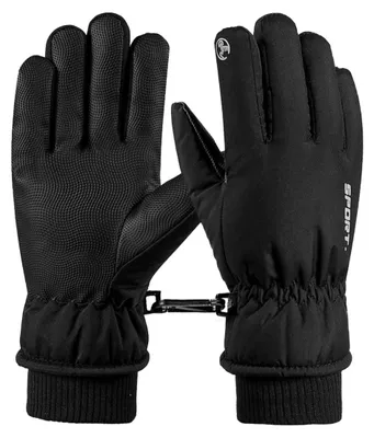 Immagine prodotto di Guanti invernali da sci - Impermeabili - Touchscreen - Nero - Per ciclismo e escursioni