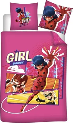 Zdjęcie produktu dla Zestaw pościeli Miraculous Ladybug 140x200 cm - poszwa na kołdrę i poszewka na poduszkę z mikrofibry