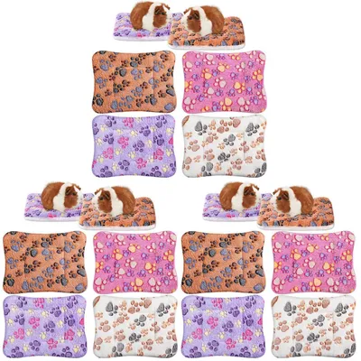 Image de Coussins ultra-doux pour chiens et chats, réversibles, en velours corail, ensemble de 4, dimensions : 32 x 25 cm