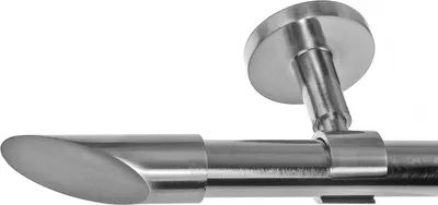 Produktbild von Edelstahl Look Gardinenstange 20mm Deckenträger 1-läufig Schräge, Länge wählbar D31 E32 R