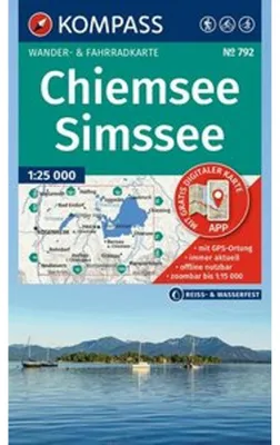 Produktbild von KOMPASS Wanderkarte 792 Chiemsee, Simssee 1:25.000