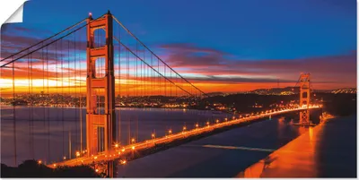 Produktbild von ARTland Poster The Golden Gate Bridge am frühen Morgen Größe: 40x20 cm
