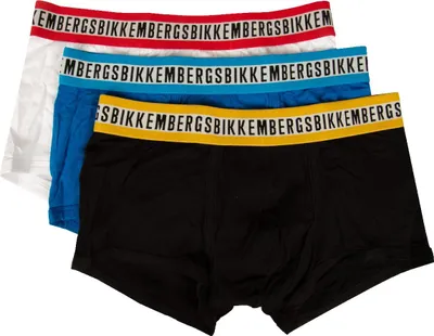 Immagine prodotto di Boxer uomo BIKKEMBERGS confezione 3 pezzi elastico a vista parigamba cotone elasticizzato articolo BKK1UTR08TR, XXL, Cotone 95%,Spandex 5%