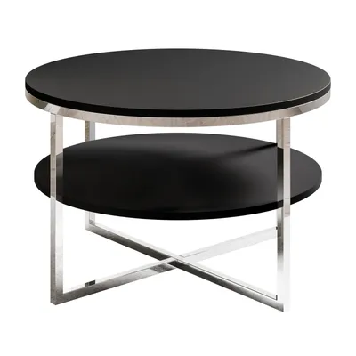 Produktbild von Couchtisch CIRI-X MAT mit Ablage, Silber Chrom / Schwarz Matt