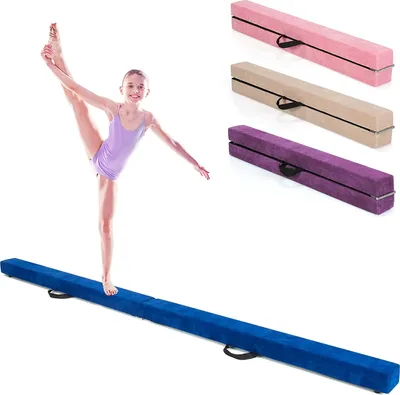 Produktbild von Schwebebalken Kinder, Schwebebalken klappbar, Balance Balken Turnen, Gymnastikbalken Übungsbalken, Schwebebalken für Turnen Kinder, Holz, 210 x 10 x 6.5cm