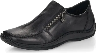 Produktbild von Rieker Damen Slipper kleine Füße elegant Reißverschluss leicht Leder L1780, Größe:39 EU, Farbe:Schwarz