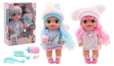 Zdjęcie produktu dla Lalka dla dzieci Johntoy 30 cm z funkcją picia i moknięcia oraz dużymi oczami – zabawka