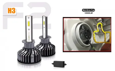 Obrázok produktu pre Sada mini LED žiaroviek F2 H3 12 V/24 V 72 W 10 000 lm pre tlmené svetlo (svetlomety), kompatibilná s CAN-Bus, bezchybná