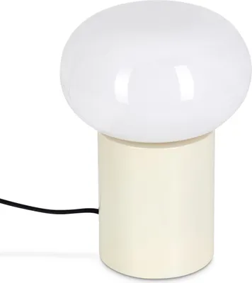 Produktbild von Baressa moderne Nachttischlampe aus Metall/Glas in Creme/Weiß