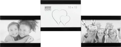 Obrázok produktu pre Deknudt S68RK2 čierny galerijný rám na 3 fotografie 10 x 15 cm, rozmery 18 x 45,5 x 1,4 cm
