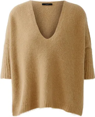 Produktbild von Oui Pullover Salty Caramel, Größe 40, Alpaka-Garnmischung, nahtlos glatt gestrickt, Oversized-Schnitt