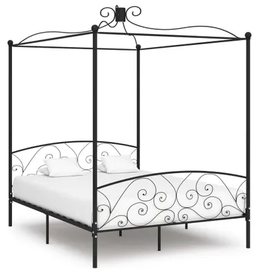 Produktbild von vidaXL Himmelbett-Gestell Schwarz Metall 160 x 200 cm