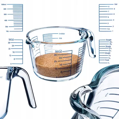 Produktbild von KADAX Messbecher aus Glas, Glaskännchen mit ergonomischem Griff (1 Liter)
