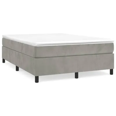 Produktbild von vidaXL Boxspringbett mit Matratze Hellgrau 140x190 cm Samt