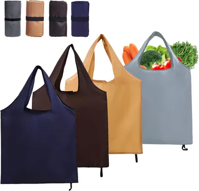 Produktbild von Faltbare Einkaufstas 56 x 69 cm, 4er Set, umweltfreundlich, wiederverwendbare Tasche für Einkäufe