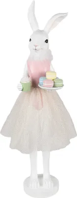 Produktbild von Clayre & Eef Dekorationsfigur Kaninchen 76 cm Weiß Kunststoff Macarons