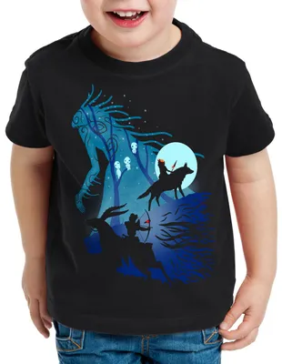 Produktbild von style3 Mononoke Vollmond Kinder T-Shirt wolf prinzessin anime